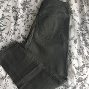 Gap Army Green ripped cropped jeans